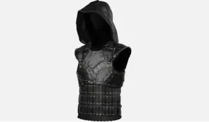 Medieval Knight Leather Armor Larp SCA Leather viking Breastplate with hood - Picture 1 of 3