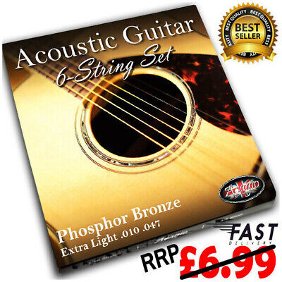 Extra Light Steel ACOUSTIC GUITAR Strings Pack Set By ADAGIO PRO Ball Ends • 6.53£