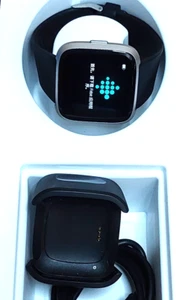 Fitbit Versa Lite FB415 SE Smartwatch Motion Detection Heart Rate Black / Silver - Picture 1 of 9