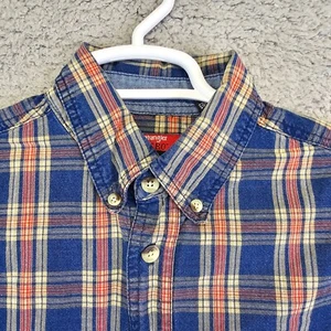 Camisa De Colección Wrangler Hero Edición Plateada Para Hombre Pequeña Azul Rojo A Cuadros Manga Larga - Imagen 1 de 14