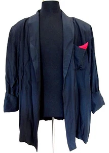 Adrian Jordan Women's Black Acetate Blazer Jacket Red Handkerchief Plus 22/24 - Picture 1 of 4
