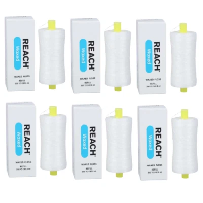 6-Pack Johnson & Johnson Reach Dental Floss Waxed Refill Spool, 200 Yards Each - Image 1 of 2