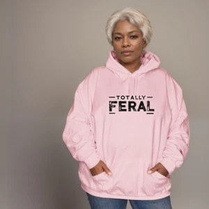 ROCKTHOSECURVES MUJER Sudadera con Capucha de Algodón Premium con Logo “Totally Feral” - Imagen 1 de 50