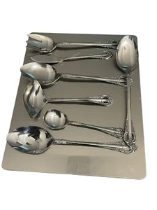 LOTE 7 cubiertos cuchara tenedor cuchillo detalle de mango floral NATIONAL INOXIDABLE Japón - Imagen 1 de 5