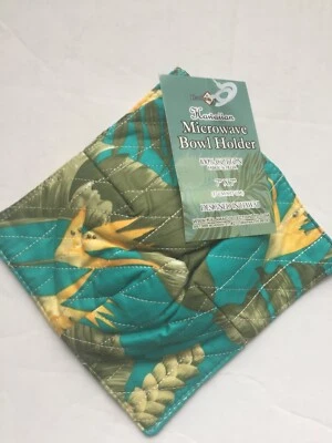 KAUHAUL LIVING Hawaiian Tropical Fabric Microwave Bowl holder, Soup, Ice Cream Bowl Holders