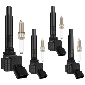4× Ignition Coils and 4× Spark Plugs For 2014-2023 Audi A3 Q3 Volkswagen Tiguan - Picture 1 of 7