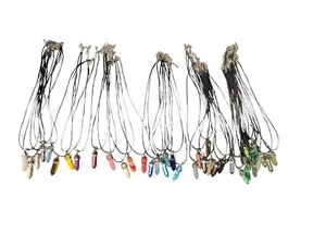 Chakra Crystal Hexagonal Pendants Natural Quartz Stone Necklace- Sets Of 2 - Picture 1 of 3