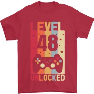 Camiseta Para Hombre De Gaming Nivel 48 Cumpleaños 48 Años 100% Algodón - Imagen 1 de 20