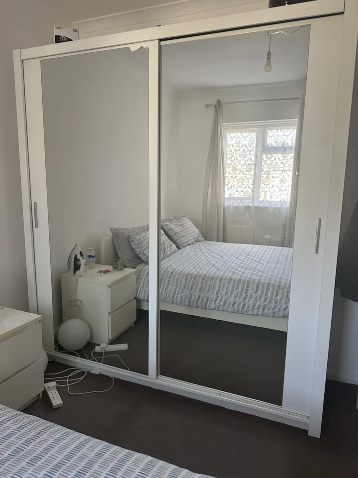IKEA Pax Wardrobe 200x200x64cm with Sliding Mirror Doors - Image 1 of 4