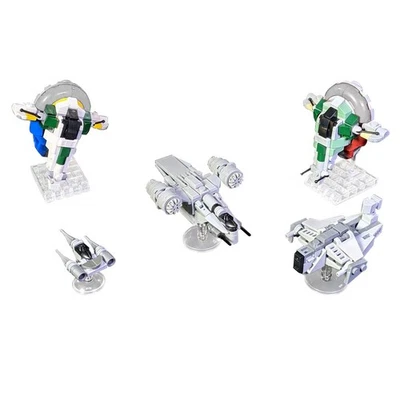 MOC Bounty Hunter W-wing Spaceship Building Kit 546 PCS Sci-Fi Battleship Model - Image 1 of 4