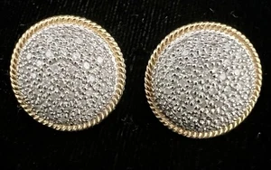 Orecchini a cupola a grappolo con pavè di diamanti 14 kt 0,50 carati peso totale 17 mm - Foto 1 di 6