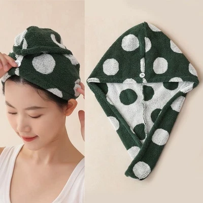 Berry Dots Hair Towel Combed Cotton Luxury Hair Dry Towels - image 1 of 4