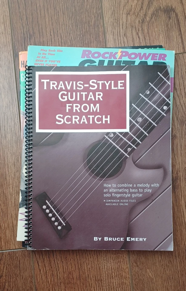 Lot Of Four Guitar Books, Hal Leonard Method, Travis-Style, Rock Power Guitar  - Image 1 of 4