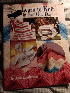 American School of Needlework  "Learn to Knit in Just 1 day" book. Pre-owned.  - Picture 1 of 2
