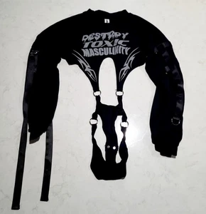 Namilia Designer Destroy Toxic Masculinity Reflective Bodysuit Runway Model NWOT - Picture 1 of 15