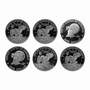 1973-1978 S Eisenhower Dollar DCam Proof Coin Run CN-Clad Ike  6 Coin Lot~ - Picture 1 of 3