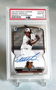 Samuel Basallo 2023 Bowman Chrome Prospect 1st #CPA-SB Auto Orioles PSA 10 - Picture 1 of 3