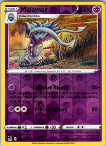 Malamar Reverse Holo 078/196 SWSH11: Lost Origin Rare - NM - Picture 1 of 2