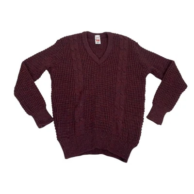 VINTAGE Wool Aran Jumper L Traditional Arran Chunky Cable Knit Fisherman Sweater - Image 1 of 4