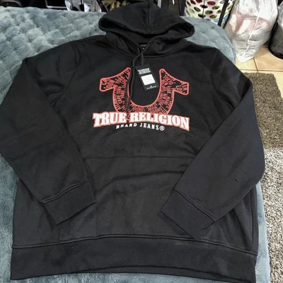 Sudadera con capucha True Religion para hombre 3XL negra azabache herradura nueva con etiquetas Foto 1 de 4
