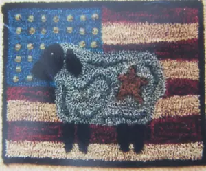 Buttermilk Basin PN133 AMERICANA SHEEP folk art Punch Needle Embroidery Pattern - Picture 1 of 5