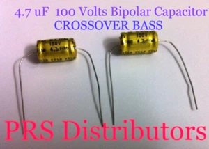 4.7uF 100V CONDENSADOR BIPOLAR BLOQUEADOR DE GRAVES ALTAVOZ TWEETER CROSSOVER 4.7mF 1 Par - Imagen 1 de 2