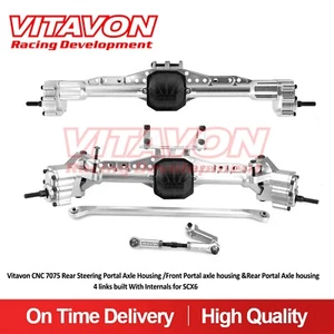 Kit de portal de dirección trasera y eje trasero VITAVON CNC Alu7075 con componentes internos para SCX6 - Imagen 1 de 3