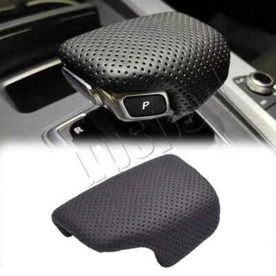 Black Leather Shift Knob Cover Replacement For Audi A4 S4 B9 Q5 S5 Q7 4M1713139F - Image 1 of 4