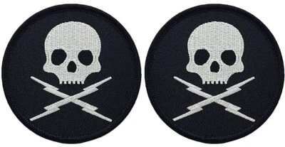 Death Proof Skull Embroidered Patch | 2PC - iron on or Sew on  3"x3" - Image 1 of 2