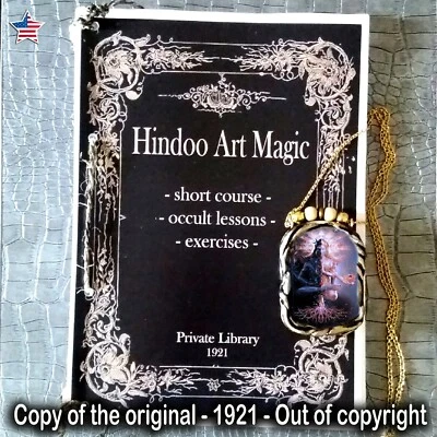Antique Book Occult Indian Art Magic Hindu Hindoo Occultism Black Dark Grimoire - Image 1 of 4