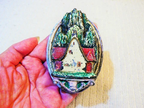 RARE ANTIQUE HUBLEY COTTAGE CABIN in WOODS CAST IRON DOOR KNOCKER 1920's Cover
