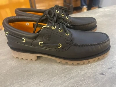 TIMBERLAND MEN'S AUTHENTIC BOAT SHOE BLACK FULL GRAIN A2PDQ-W02 ALL SIZES - Image 1 of 4