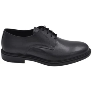 Scarpa stringata uomo liscia nera in vera pelle opaca fondo sottile gomma antisc - Foto 1 di 3