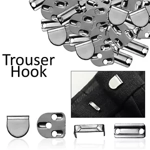 10-100 Metal Hook And Eye Bar 11mm Closure Trouser Hook For Trousers & Clothing - Picture 1 of 12