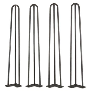 WEN TL28B 28-Inch Mid-Century Modern Satin Black Hairpin Table Legs (4-Pack) - Picture 1 of 3