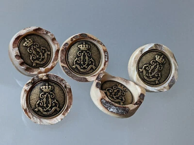 5x Trachtenknöpfe - Wappen in echt Hirsch-Horn - 21mm - Bild 1 von 3