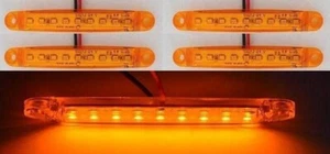 Luces de señalización laterales traseras ámbar LED 12V 4 piezas camiones remolques ATV chasis SUV - Imagen 1 de 3