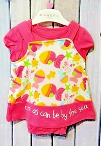 Wishes and Kisses Dress and Bodysuit Set Girls 0-3 months - Picture 1 of 1