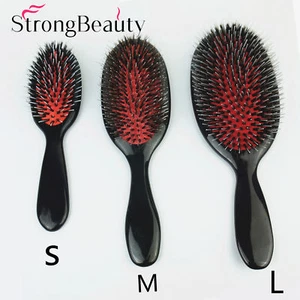 Boar Bristle Hair Brush Comb Hair Extensions & Wigs Handle Hair Tangle - Picture 1 of 9