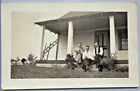 Vintage CLEVELAND HEIGHTS OHIO HOUSE & 3 MEN DOG Photo Lloyd Hope, Leo Benson 9E