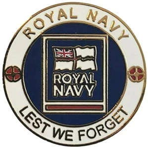 Royal Navy Crested Lest We Forget Pin Badge MOD APPROVED - UK Company - Picture 1 of 1