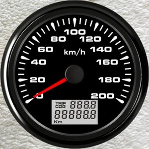 85mm/3-3/8" gps 200kph speedometer odo trip cog for car truck yacht marine black - Picture 1 of 7