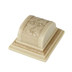 Caja de presentación de anillo de diseño de doble desplazamiento celuloide crema Art Deco vintage - Imagen 1 de 4