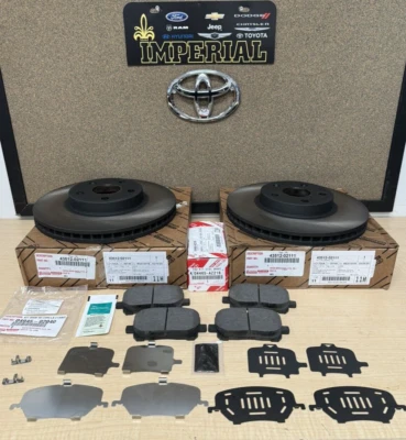 Toyota Corolla 2003-2007 genuino fabricante original nuevo rotores de freno delanteros pastillas y cuñas TCMC Foto 1 de 4