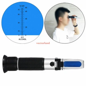 Handheld Refractometer Meter Liquor Alcohol 0-80% Test Refractometer Instrument - Picture 1 of 11