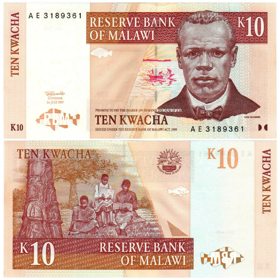 Malawi 10 Kwacha P#37 (1997) Reserve Bank of Malawi UNC - Image 1 of 1