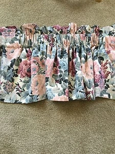 FLORAL VALANCE SET - Custom Made - 5 Pieces - SEE DESCRIPTION FOR MEASUREMENTS - Picture 1 of 3