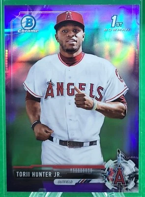 Torii Hunter Jr 2017 Bowman Chrome Prospect Purple Refractor Angels - Image 1 of 2