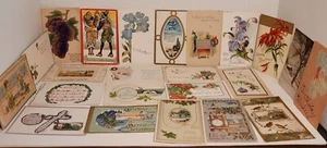Lot Of Antique Postcards Holidays Birthdays Thanksgiving Christmas - Picture 1 of 17