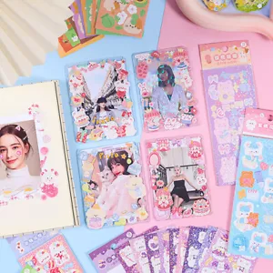 10PCS Kawaii Korean Deco Sticker Pack Cute Colorful Cartoon Designs Sparkling - Picture 1 of 17